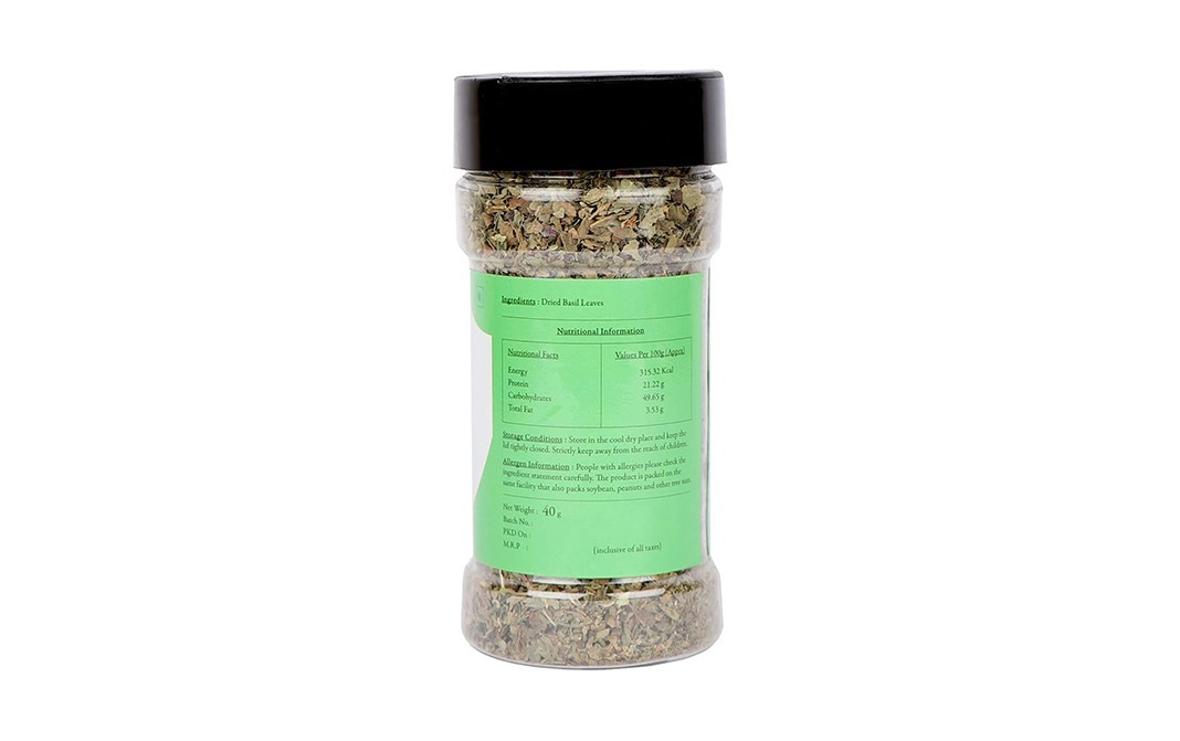 Malikaz' Basil    Plastic Bottle  40 grams